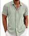 Men's Linen Short Sleeved T-shirt Loose Fitting 3XL - side view showing details