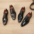 Patent Leather Three-joint Oxford Shoes Pointed Business Men's Soft Bottom Meifu Market