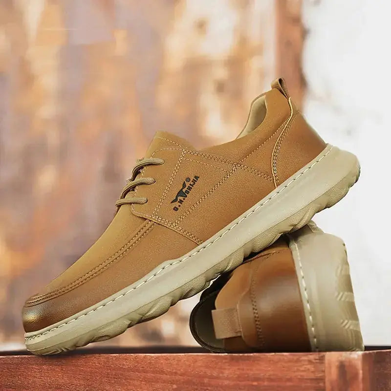 Autumn New Casual Leather Shoes Men's Fashionable All-match Fashionable Shoes Lightweight Meifu Market