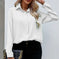 Solid Color Casual Loose Long Sleeve Shirt Dark Button Chiffon Shirt Meifu Market