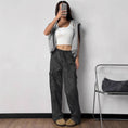Printing Stylish Multi-pocket Street Overalls Loose-fit Tappered Trousers Meifu Market