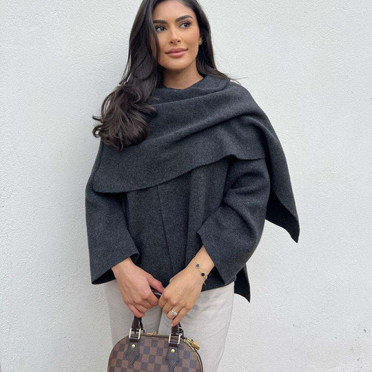 Women's Loose Casual Cape Knitted Sweater Coat Meifu Market