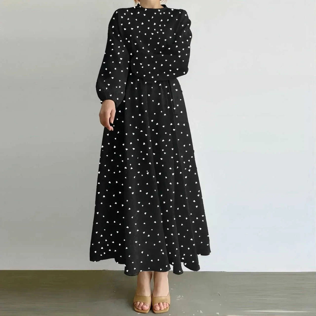 loose fit heart print dress | casual womens summer dress | breathable cotton dress | ultrasonic cleaning