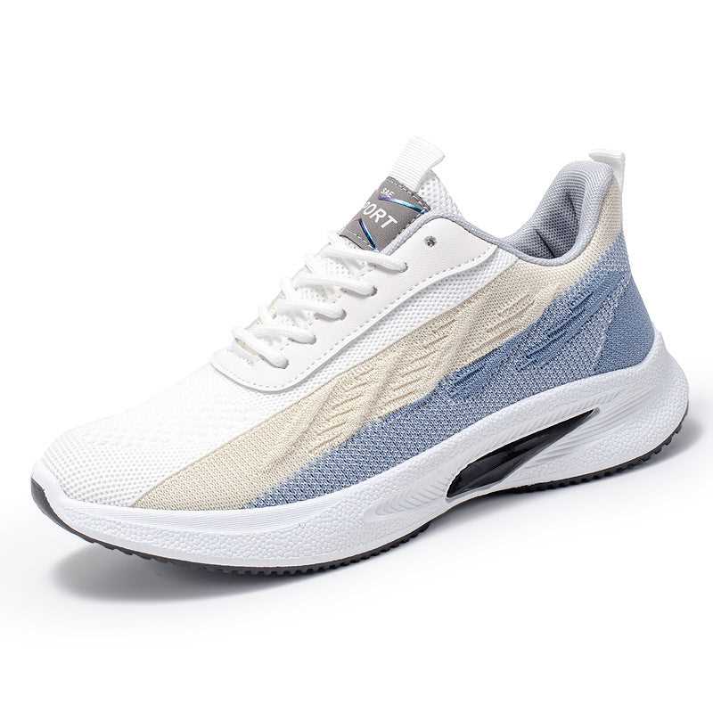 Color-blocked Mesh Sneakers Men Breathable Comfortable Casual Fashion Lace Up Wear-resistant Walking Running Sports Shoes Meifu Market