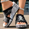Newspaper Skull Original Hem Platform Wedge Slides - Anklet Not Included Meifu Market