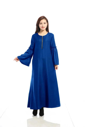 long-sleeve kaftan robe | breathable cotton fabric | plus size abaya dress | ultrasonic cleaning
