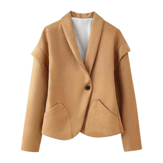 suede blazer jacket | single button closure | slim fit suit jacket | ultrasonic cleaning