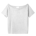 loose oblique shoulder top | short sleeve womens blouse | breathable cotton fabric | energy saving