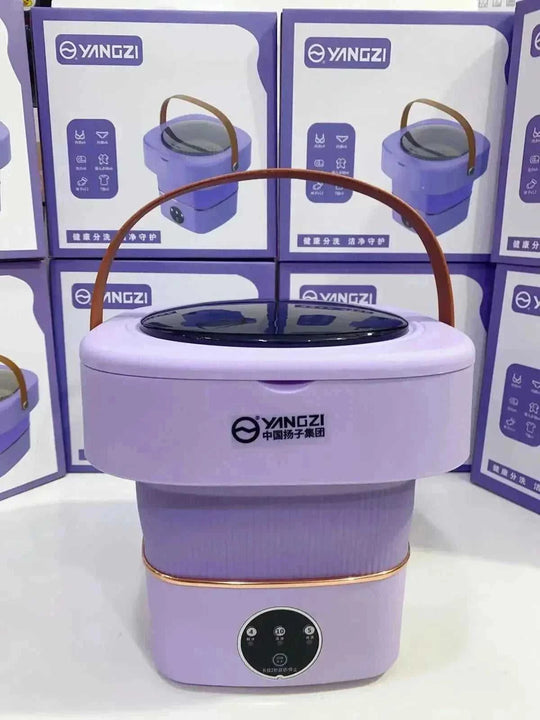 Portable Folding Small Underwear Socks Portable Washing Machine Purple - scale comparison view