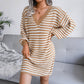 Ins Striped Sweater Dress V-neck Long Sleeve Dresses For Women Meifu Market