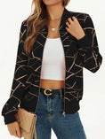 Stylish Long Sleeve Allover Print Zip Up Jacket Elegant Meifu Market