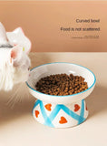 ceramic pet bowl | elevated dog bowl | inclined cat dish | energy saving