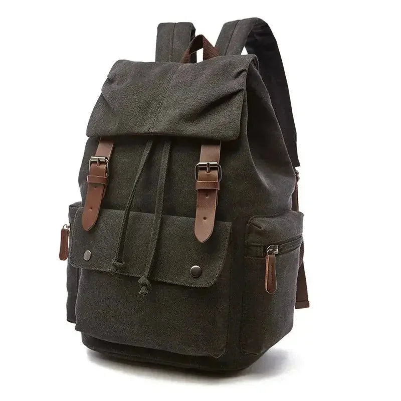 waterproof canvas backpack | 15-inch laptop compartment | vintage travel backpack | ultrasonic cleaning