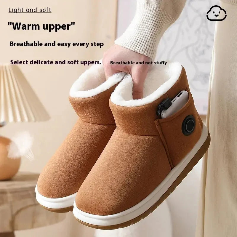 rechargeable heated shoes | electric foot warmers | temperature regulating slippers | energy saving
