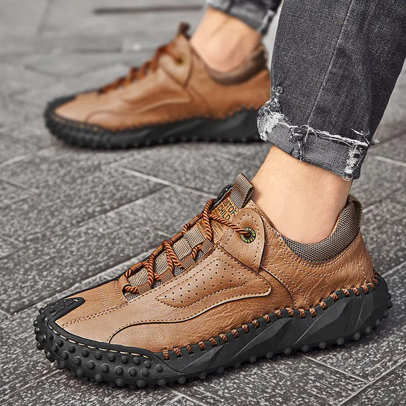 Lace-up Leather Men's Casual Shoes Plus Size Meifu Market