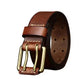Men's First Layer Cowhide Vintage Brass Buckle Belt meifu market