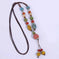 retro ceramic beaded necklace | hollow leaf pendant necklace | layered boho necklace for women | ultrasonic cleaning