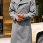 heavy wool blend coat | double-breasted trench coat | mens winter overcoat | energy saving