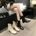 Boots Zipper Mid-calf And Low Length Martin Square Head Meifu Market