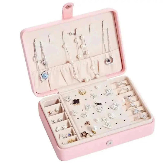 Multifunctional Jewelry Storage Box For Earrings, Earrings, Rings Blue - scale comparison view