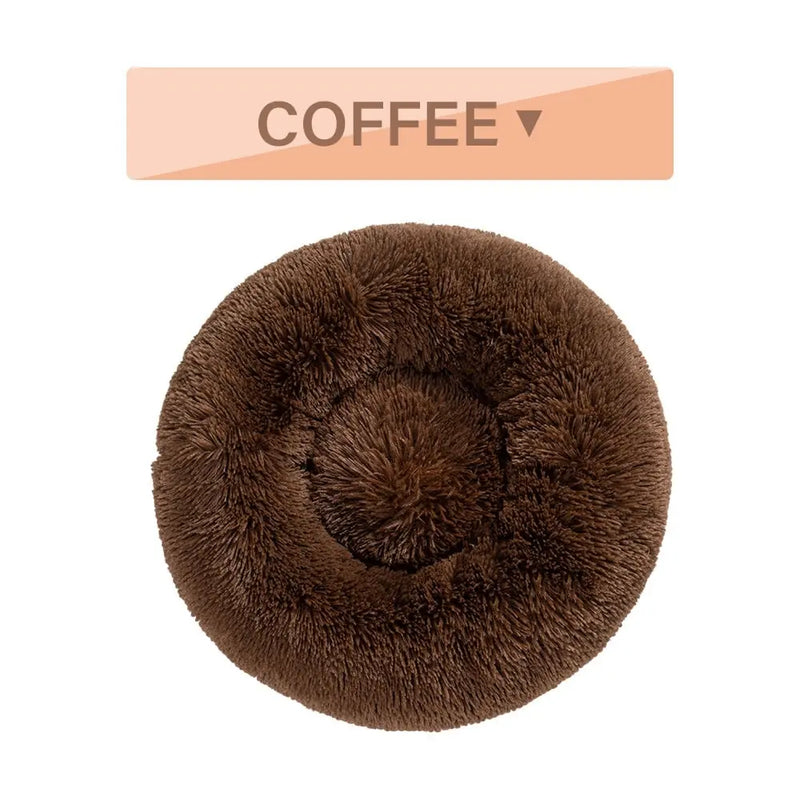 Fluffy Donut Dog Bed Warm Soft Long Plush Pet Cushion Dog House Cat Bed Washable Pet Sofa Mat Calming Samll Large Dog Beds Meifu Market