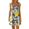 d digital printing dress | sunflower floral pattern dress | lightweight chiffon fabric | ultrasonic cleaning