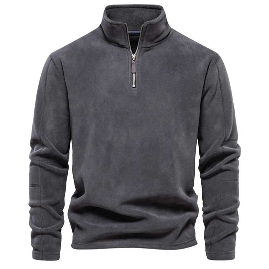 Fashion Personality Stand-collar Zippered Sweatshirt With Fleece Winter Casual Pullover Top Men's Clothing M - available s...