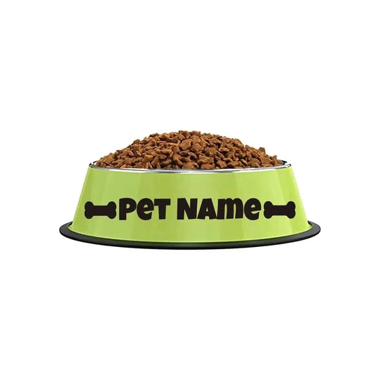 Customizable Stainless Steel Dog Bowl, Non-Slip Pet Food and Water Bowl with Personalized Name for Dogs Red-crown - availa...