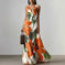 Printed Girdle Oversized Swing Dress L - size and dimension reference