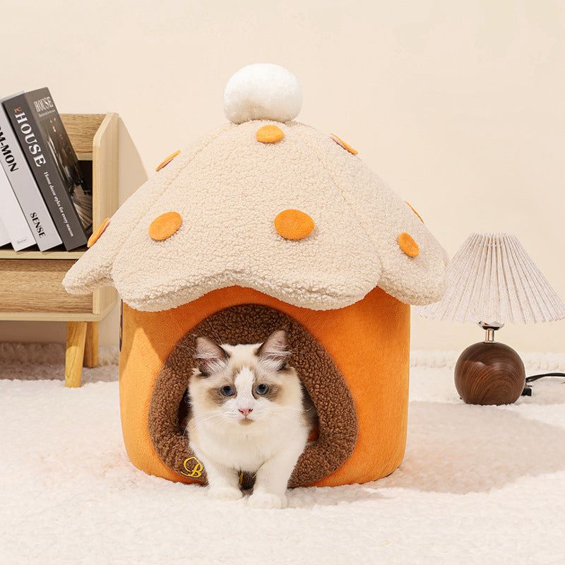 Removable Mushroom House Cat Nest Pet House Puppy Meifu Market
