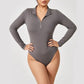 seamless shapewear jumpsuit | long sleeve bodysuit for women | slimming romper with zipper | ultrasonic cleaning