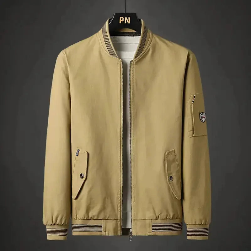 lightweight baseball jacket | mens spring coat | water-resistant windbreaker | energy saving