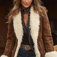 Vintage Women's Long Plush Coat With Fur Collar, Winter Warm Thick Trench Jacket For Formal & Casual Meifu Market