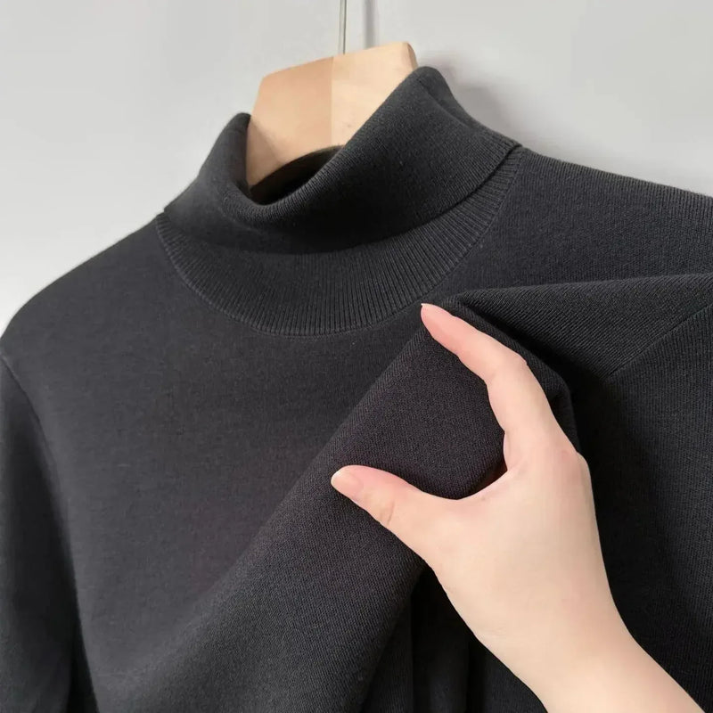 non-scratch merino wool | thermal turtleneck sweater | heavyweight knit sweater | energy saving