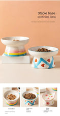 ceramic pet bowl | elevated dog bowl | inclined cat dish | energy saving