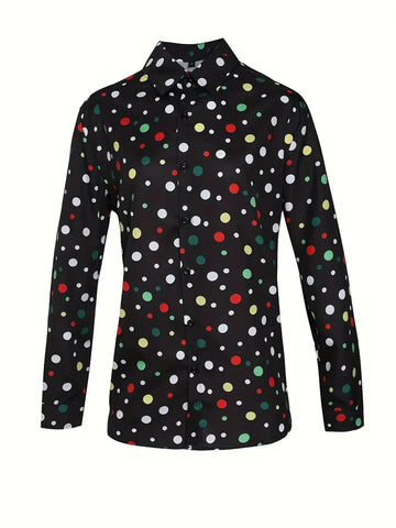 long sleeve polka dot shirt | cotton blend casual shirt | mens button down shirt | ultrasonic cleaning