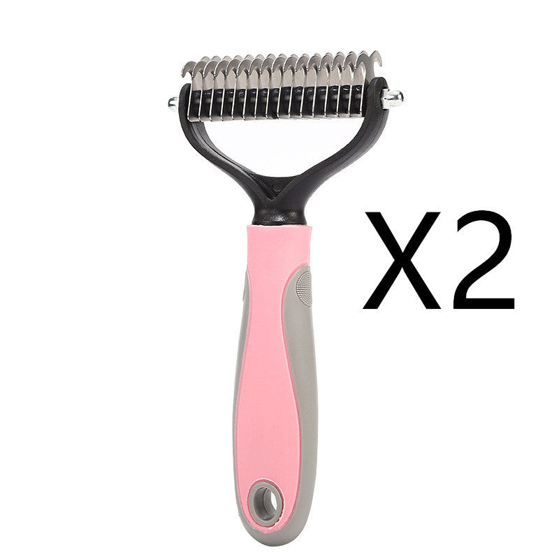 Stainless Double-sided Pet Brush Hair Removal Comb Grooming Dematting Dog Grooming Shedding Tools Meifu Market