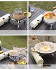 Camping Gas Stove Portable Folding Cassette Stove Outdoor Hiking BBQ Travel Cooking Grill Cooker Gas Burner Food Heating Tool Kitchen Gadgets