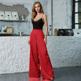 high-waisted wide leg pants | loose fit trousers for women | vibrant color palazzo pants | ultrasonic cleaning