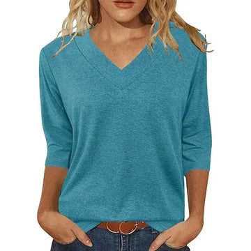 3 Pack 3 4 Sleeve Shirts For Women V Neck T Shirt Fall Casual Tops Basic Base Layer Undershirts Tees Meifu Market