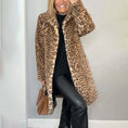 Women's Leopard Print Plush Jacket, Cozy Loose-Fit Warm Coat Elegant Medium-Length Fall Winter Outwear Meifu Market