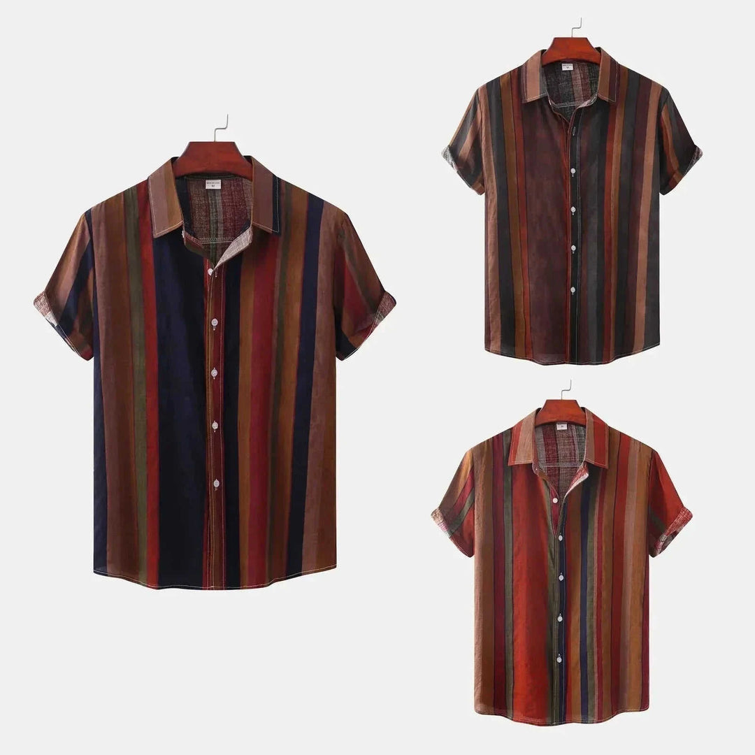 quick-dry polyester shirt | breathable linen blend fabric | short sleeve button down | ultrasonic cleaning