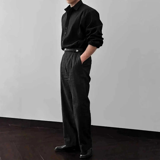 wrinkle-resistant cotton shirt | oversized fit mens shirt | artistic print button down | ultrasonic cleaning