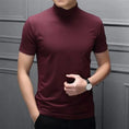 mercerized cotton t-shirt | half turtleneck short sleeve | breathable summer top | ultrasonic cleaning