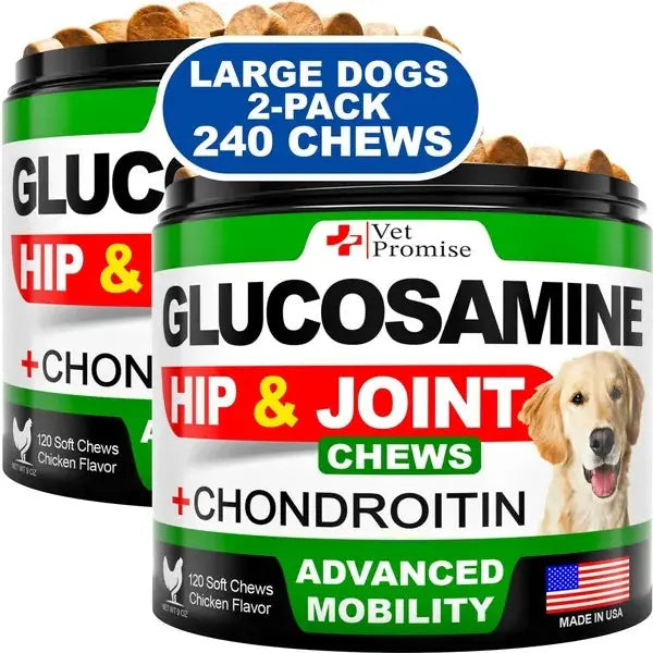 Glucosamine For Dogs 2 Pack Hip And Joint Supplement With Chondroitin 240 Chews Meifu Market