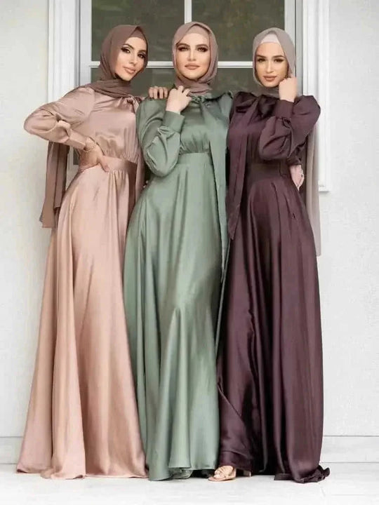 long sleeve maxi dress | breathable cotton hijab dress | plus size modest fashion | energy saving