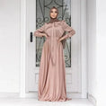 long sleeve maxi dress | breathable cotton hijab dress | plus size abaya dress | energy saving
