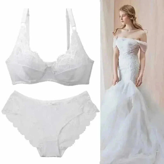 wire-free lace bra | seamless underwear set | push-up padded bra | energy saving