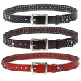 mens punk style leather belt | heavy duty belt for daily wear | adjustable belt with metal rivets | energy saving