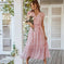 ruffle cap sleeve dress | v-neck wrap belt dress | boho floral maxi dress | ultrasonic cleaning